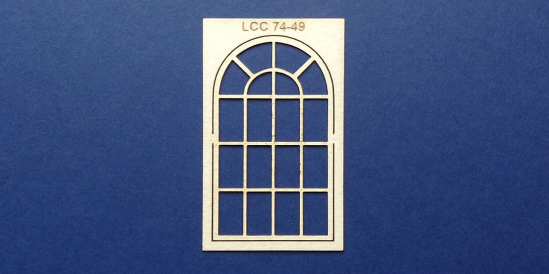LCC 74-49 O gauge round industrial window Industrial window fixture. Compatible with LCC 74-06.
